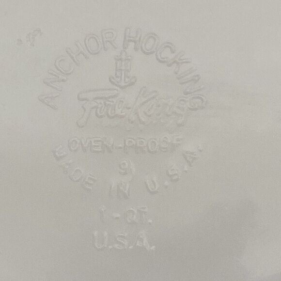 Anchor Hocking White Green Meadow Fire King Round Baking Dish 1 QT. - Picture 5 of 6